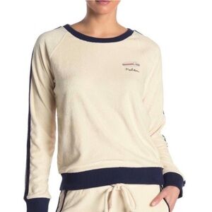 BOGO! Faherty Terry Cloth Malibu Embroidered Pullover Top Size Medium